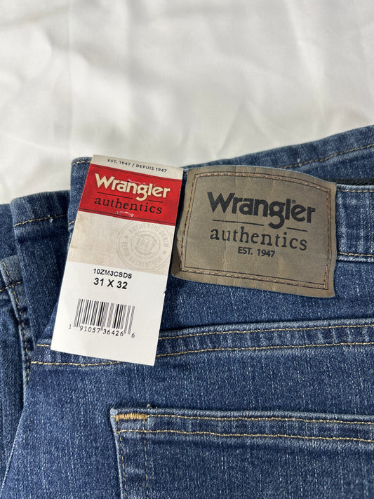 Wrangler Authentics Jeans Mens 31x32 Dark Wash YKK Straight Leg Denim