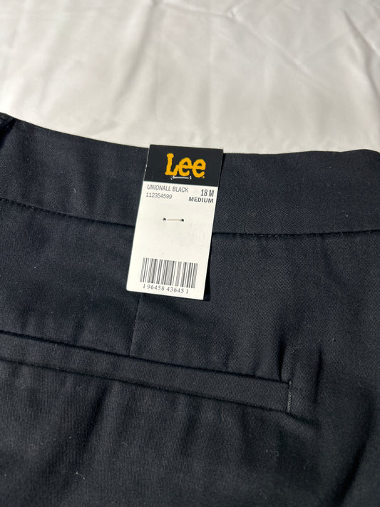 Lee Pants Womens Sz 18 L30 Black Bootcut Mid Rise Wrinkle Free
