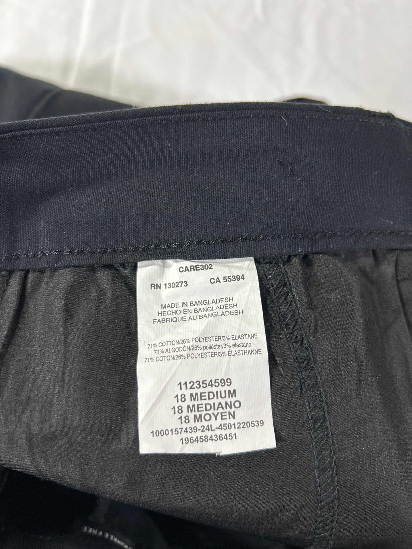 Lee Pants Womens Sz 18 L30 Black Bootcut Mid Rise Wrinkle Free