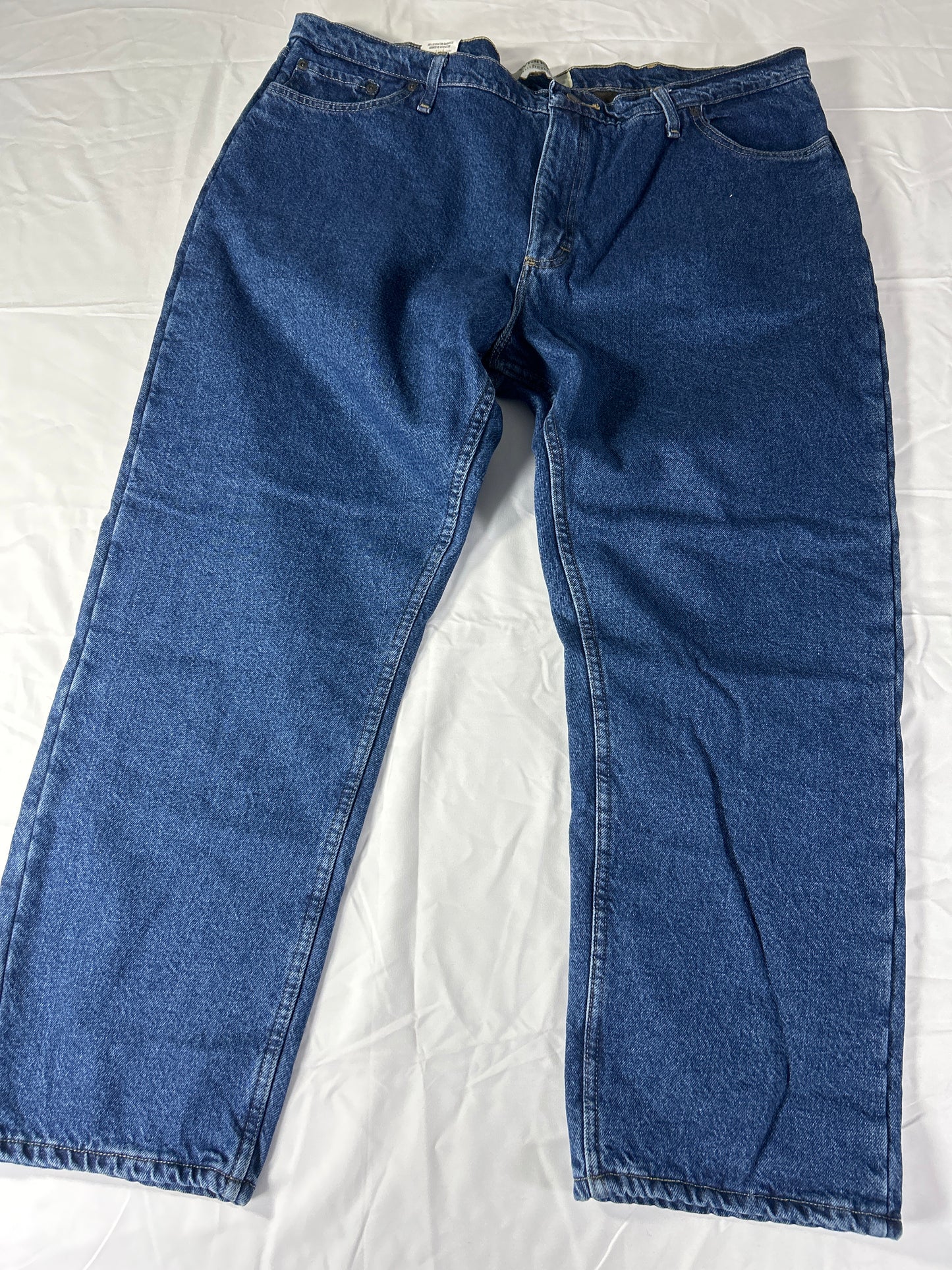 Wrangler Authentics Fleece Lined Jeans Mens Size 42x30 Blue Wash Denim