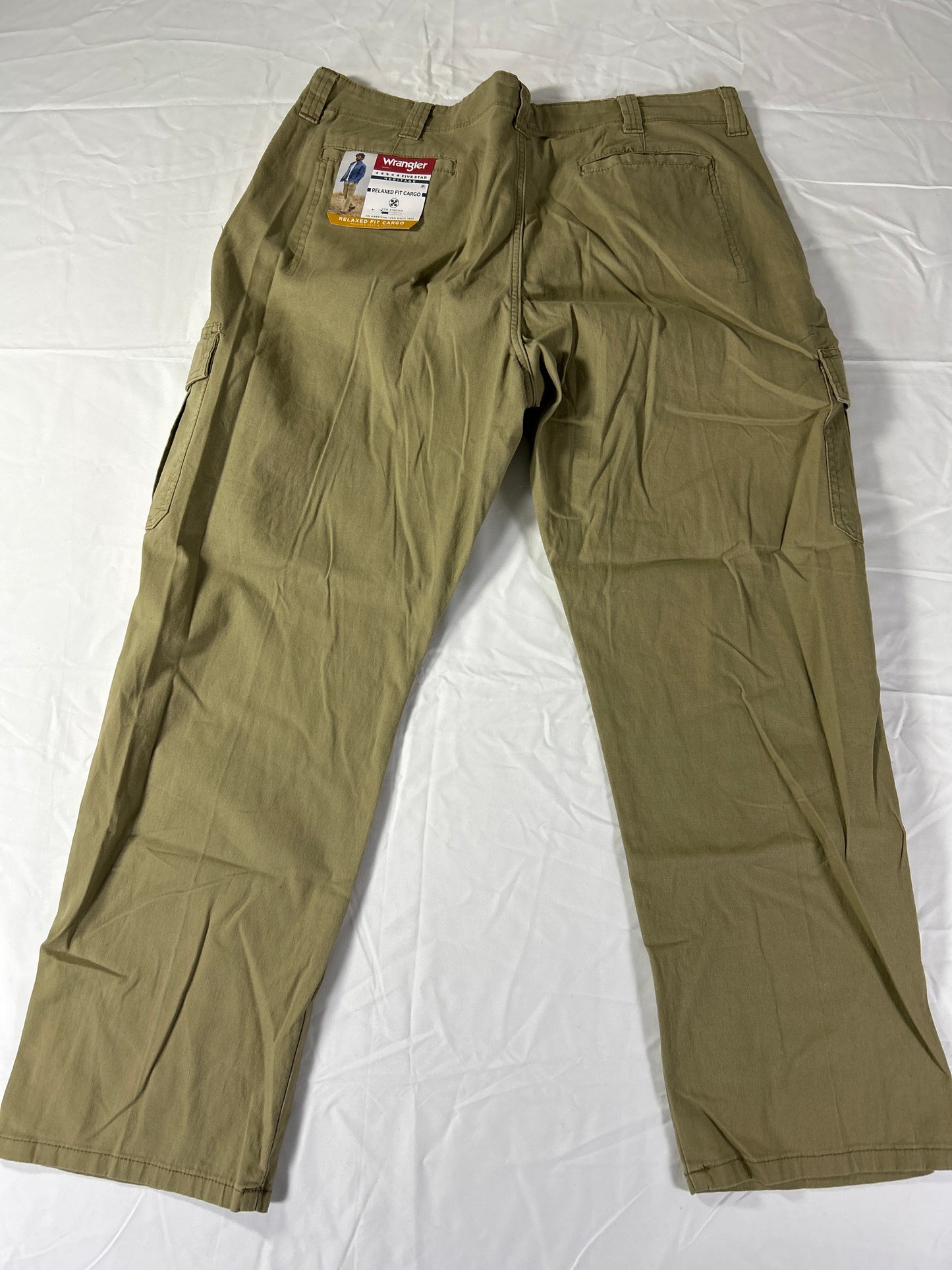 Wrangler Five Star Cargo Pants Mens Size 40x30 Tan Relaxed Fit Heritage