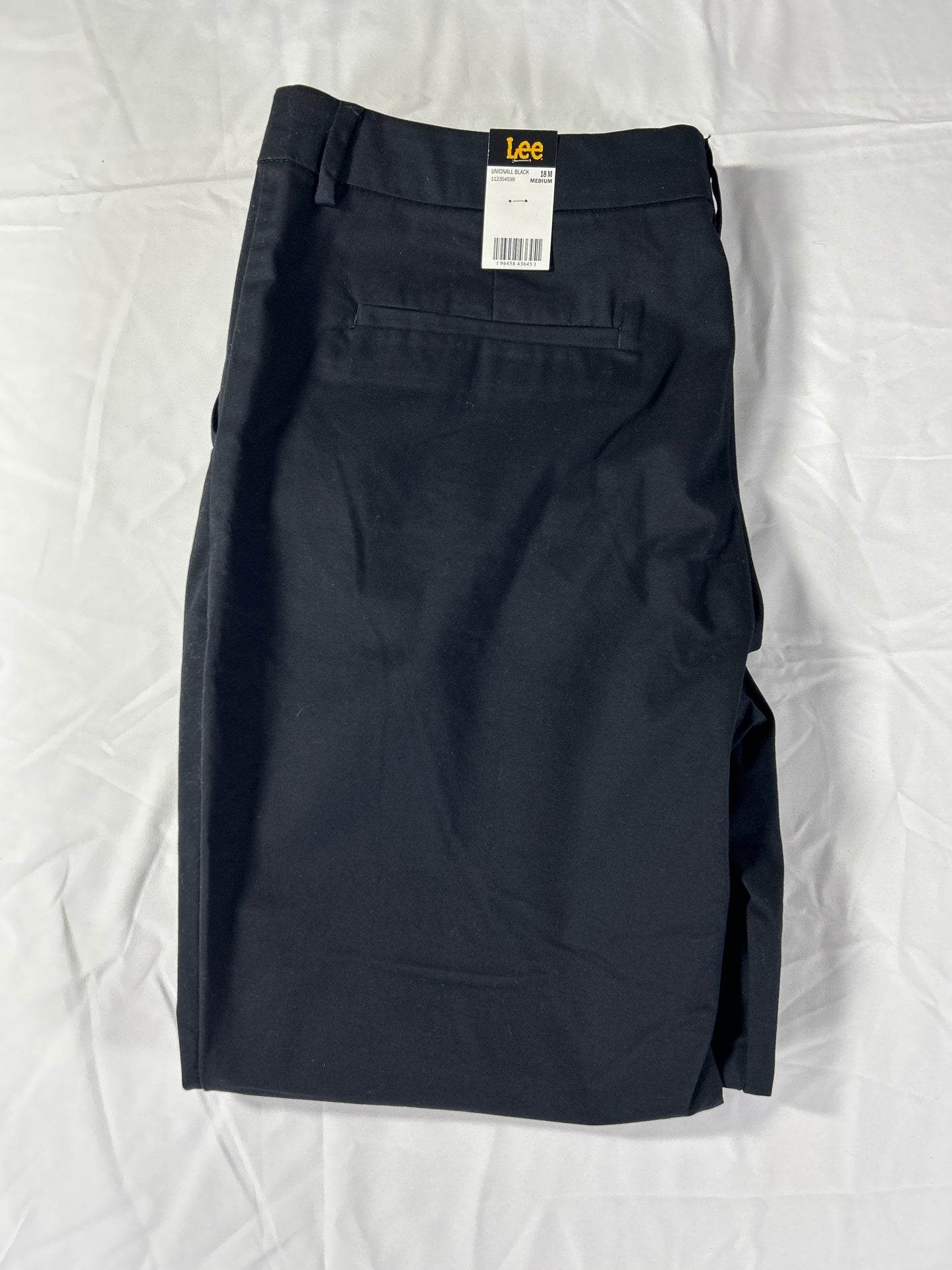 Lee Pants Womens Sz 18 L30 Black Bootcut Mid Rise Wrinkle Free