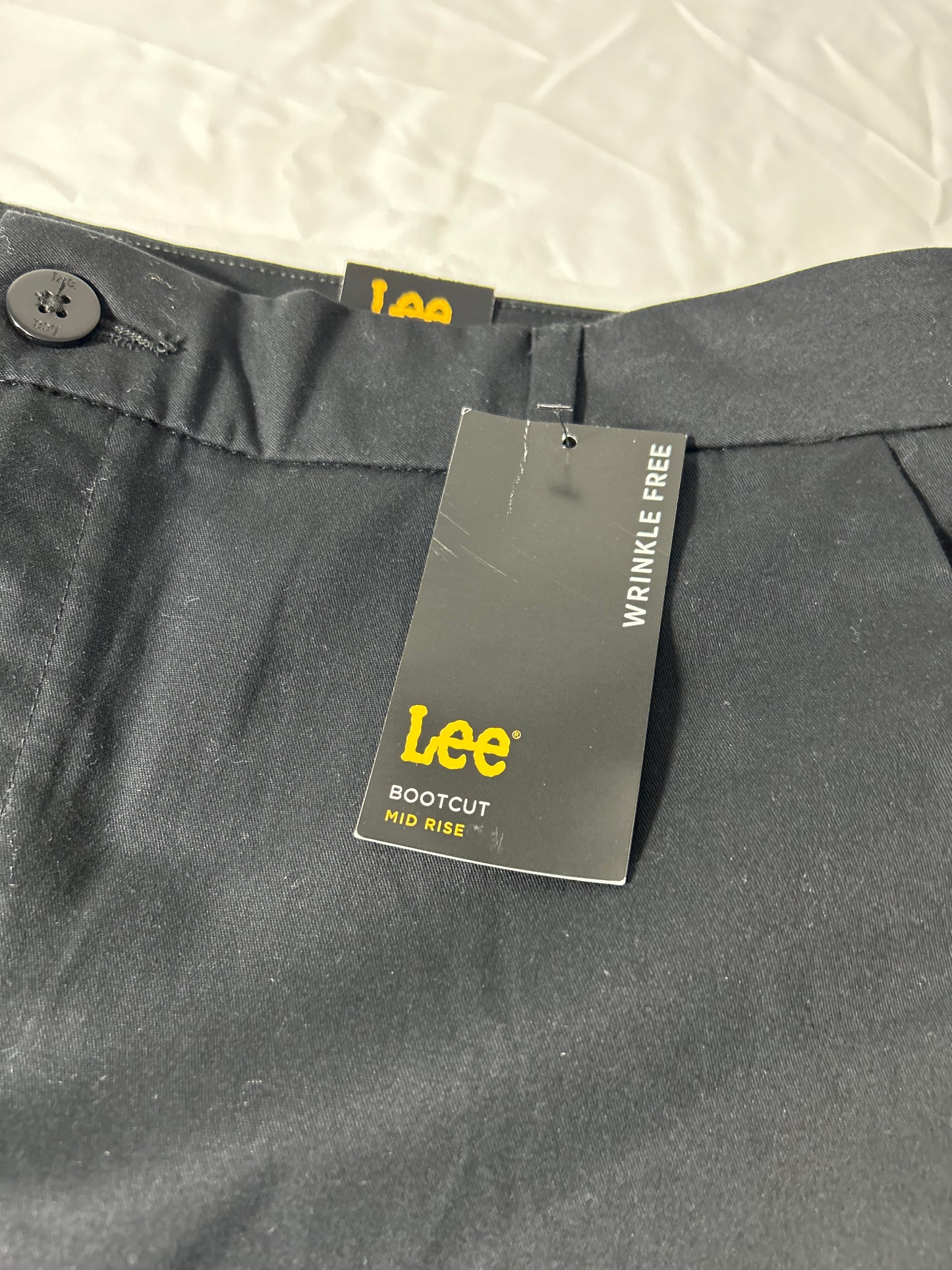 Lee Pants Womens Sz 18 L30 Black Bootcut Mid Rise Wrinkle Free